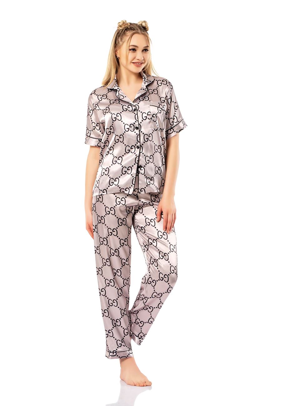 Vip Madame Kadın Desenli Kısa Kollu Pijama Takımı