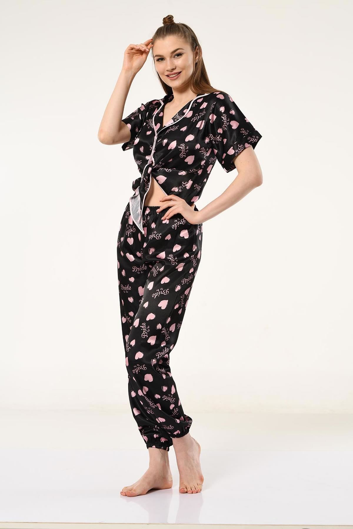 Asimod Kadın Bride Önden Bağlamalı Pijama Takım