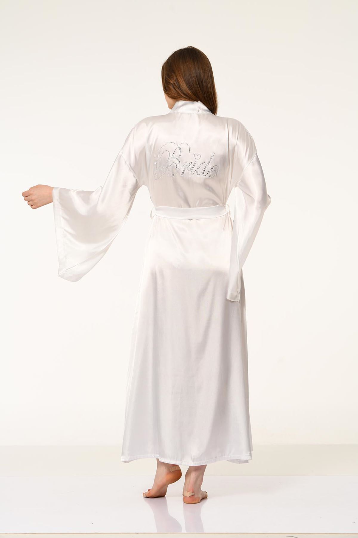 Asimod Kadın Uzun Bride Kimono Sabahlık