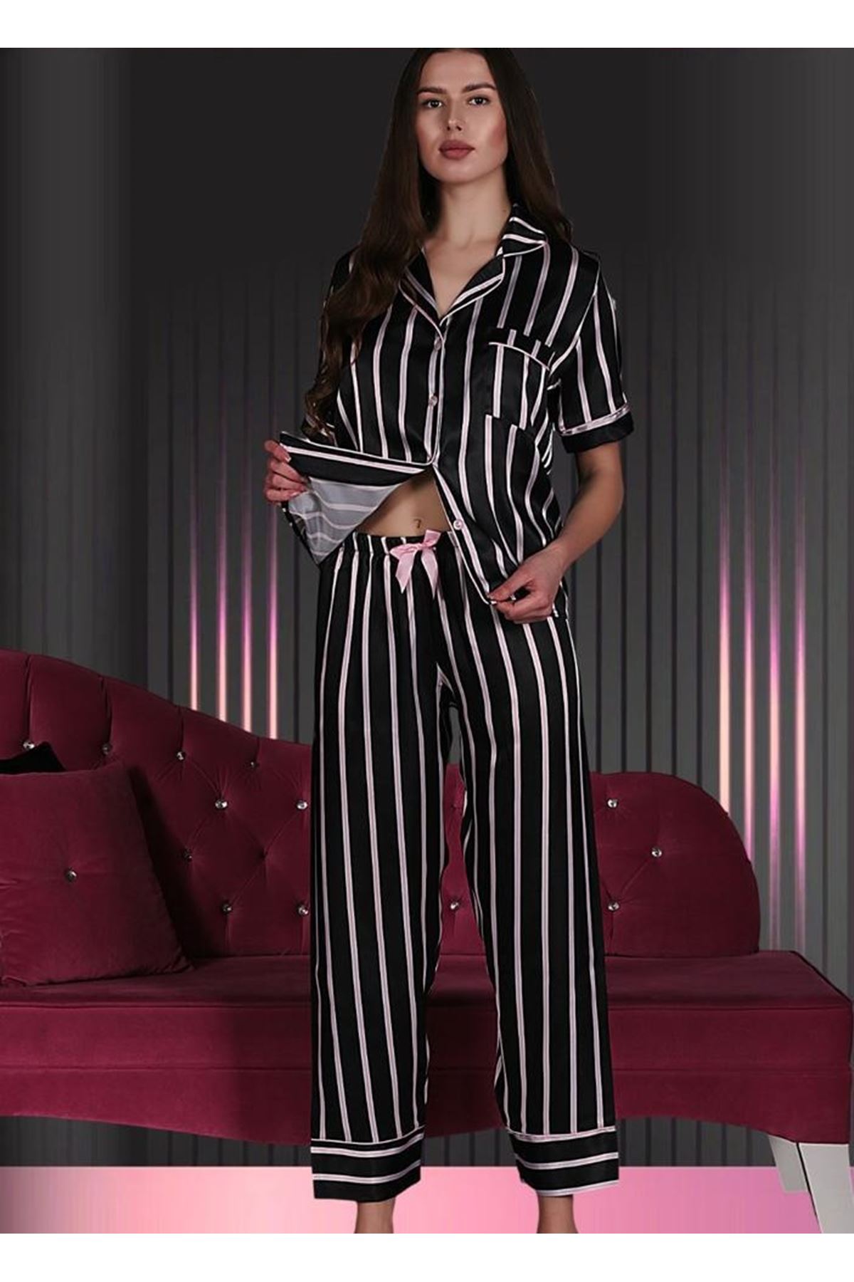 Vip Madame Kadın Kısa Kollu Pijama Takımı