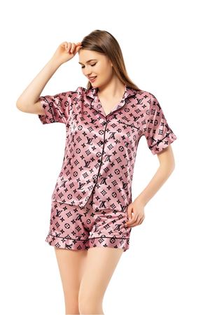 Vip Madame Kadın Önde Düğmeli Saten Şortlu Babydoll Takım