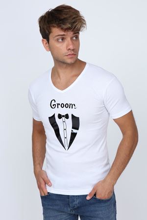 Asimod Mr Groom Yazılı Erkek Çeyizlik Tek Tshirt