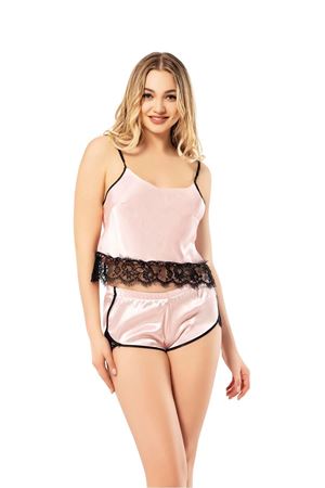 Vip Madame Kadın Askılı Saten Şortlu Babydol Takım