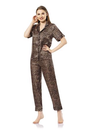 Vip Madame Kadın Desenli Kısa Kollu Pijama Takımı