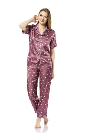 Vip Madame Kadın Desenli Kısa Kollu Pijama Takımı