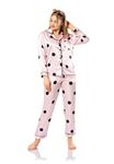 Vip Madame Kadın Uzun Kollu Desenli Saten Pijama Takım