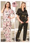 Vip Madame Kadın Desenli Kısa Kollu Pijama Takımı
