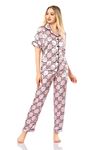 Vip Madame Kadın Desenli Kısa Kollu Pijama Takımı