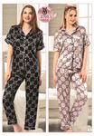 Vip Madame Kadın Desenli Kısa Kollu Pijama Takımı