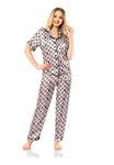 Vip Madame Kadın Desenli Kısa Kollu Pijama Takımı
