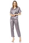 Vip Madame Kadın Desenli Kısa Kollu Pijama Takımı